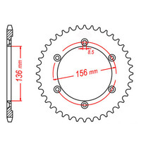 MTX 1791 STEEL REAR SPROCKET 525 PITCH 46-TEETH - 11-32E-46