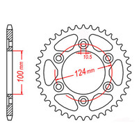 MTX 745 STEEL REAR SPROCKET 525 PITCH 38-TEETH - 11-745-38