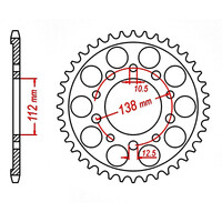 MTX 1303 STEEL REAR SPROCKET 520 PITCH 39-TEETH - 11-MGS-39