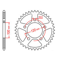 MTX 703 STEEL REAR SPROCKET 520 PITCH 40-TEETH - 11-703-40