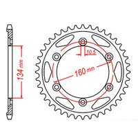 MTX 1306 STEEL REAR SPROCKET 530 PITCH 40-TEETH - 11-MCJ-40