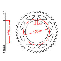 MTX 1465 STEEL REAR SPROCKET 420 PITCH 48-TEETH - 11-455-48