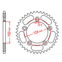 MTX 744 STEEL REAR SPROCKET 525 PITCH 39-TEETH - 11-744-39
