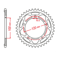 MTX 713 STEEL REAR SPROCKET 525 PITCH 41-TEETH - 11-713-41