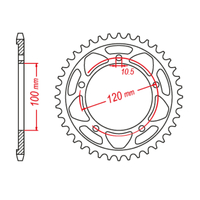 MTX 713 STEEL REAR SPROCKET 525 PITCH 42-TEETH - 11-713-42