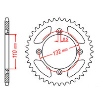 MTX 895 STEEL REAR SPROCKET 428 PITCH 49-TEETH - 11-KM4-49