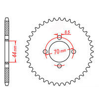 MTX 1795 STEEL REAR SPROCKET 520 PITCH 22-TEETH - 11-1795-22