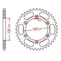 MTX 008 STEEL REAR SPROCKET 520 PITCH 48-TEETH - 11-BM8-48