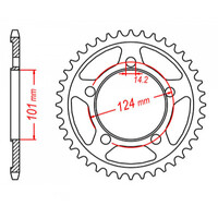 MTX 898 STEEL REAR SPROCKET 525 PITCH 37-TEETH - 11-KM7-37