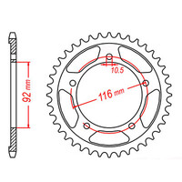 MTX 1493 STEEL REAR SPROCKET 530 PITCH 42-TEETH - 11-493-42