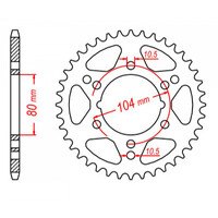 MTX 1478 STEEL REAR SPROCKET 520 PITCH 40-TEETH - 11-1478-40