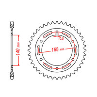 MTX 003 STEEL REAR SPROCKET 10.5MM 525 PITCH 42-TEETH - 11-BM6-42