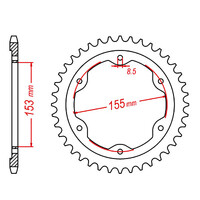 MTX 893 STEEL REAR SPROCKET 525 PITCH 38-TEETH - 11-893-38