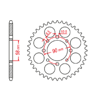 MTX 273 STEEL REAR SPROCKET 520 PITCH 42-TEETH - 11-KP9-42