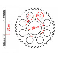 MTX 273 STEEL REAR SPROCKET 520 PITCH 45-TEETH - 11-KP9-45