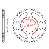 MTX 473 STEEL REAR SPROCKET 520 PITCH 37-TEETH - 11-002-37