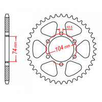 MTX 481 STEEL REAR SPROCKET 530 PITCH 42-TEETH - 11-165-42