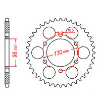 MTX 483 STEEL REAR SPROCKET 630 PITCH 35-TEETH - 11-118-35