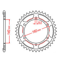 MTX 502 STEEL REAR SPROCKET 530 PITCH 48-TEETH - 11-184-48