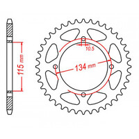 MTX 718 STEEL REAR SPROCKET 530 PITCH 48-TEETH - 11-718-48