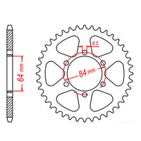 MTX 809 STEEL REAR SPROCKET 428 PITCH 44-TEETH - 11-287-44