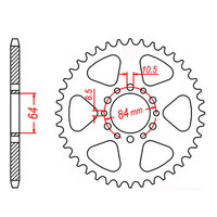 MTX 811 STEEL REAR SPROCKET 520 PITCH 48-TEETH - 11-290-48