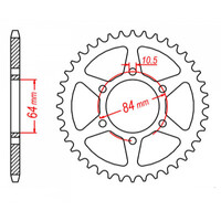 MTX 814 STEEL REAR SPROCKET 530 PITCH 45-TEETH - 11-440-45