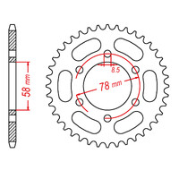 MTX 458 STEEL REAR SPROCKET 428 PITCH 37-TEETH - 11-173-37