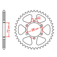 MTX 820 STEEL REAR SPROCKET 520 PITCH 46-TEETH - 11-324-46