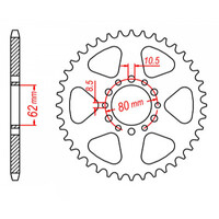 MTX 845 STEEL REAR SPROCKET 520 PITCH 51-TEETH - 11-3Y1-51
