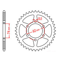 MTX 856 STEEL REAR SPROCKET 530 PITCH 45-TEETH - 11-4V8-45
