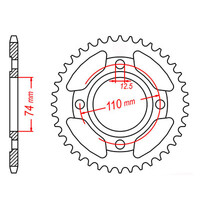 MTX 854 STEEL REAR SPROCKET 530 PITCH 39-TEETH - 11-1J3-39