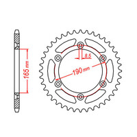 MTX 896 STEEL REAR SPROCKET 520 PITCH 52-TEETH - 11-KM2-52