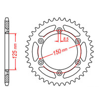 MTX 897 STEEL REAR SPROCKET 520 PITCH 38-TEETH - 11-KM1-38