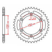 MTX 897 STEEL REAR SPROCKET 520 PITCH 44-TEETH - 11-KM1-44