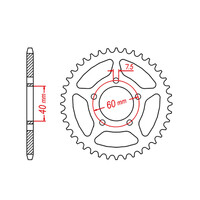 MTX KTM 50 HORNET LIGHTWEIGHT STEEL REAR SPROCKET 415 PITCH 40-TEETH - 11H-KM3-40
