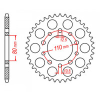MTX 1334 STEEL REAR SPROCKET 525 PITCH 45-TEETH - 11-MC8-45