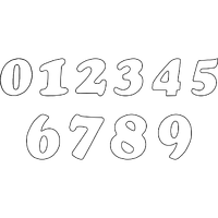 MOTORCYCLE SPECIALTIES - 75MM HELMET NUMBERS WHITE (10/PKT)