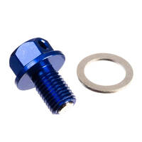 WHITES MAGNETIC SUMP PLUG M10 x 15 x 1.25 - BLUE