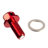 WHITES MAGNETIC SUMP PLUG M10 x 22 x 1.50 - RED