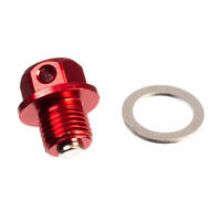 WHITES MAGNETIC SUMP PLUG M12 x 10 x 1.25 - RED