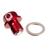 WHITES MAGNETIC SUMP PLUG M12 x 12 x 1.25 - RED