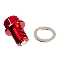 WHITES MAGNETIC SUMP PLUG M12 x 15 x 1.50 - RED