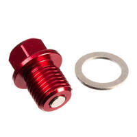 WHITES MAGNETIC SUMP PLUG M14 x 14 x 1.50 - RED