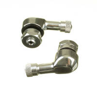 WHITES 90 DEGREE ALLOY VALVE 8.3MM - SILVER (PAIR)