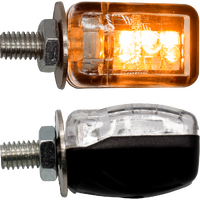 MOTORCYCLE SPECIALTIES MICRO TOMBSTONE LED INDICATOR 6MM STEM BLACK - ZIU322LED