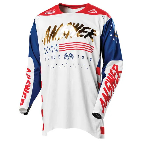 ANSWER REDZONE ELITE JERSEY WHITE NAVY SCARLET XXL