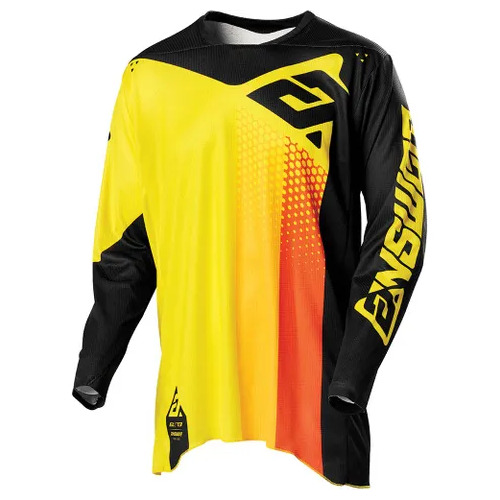 ANSWER PACE ELITE YELLOW BLACK ORANGE JERSEY XXL