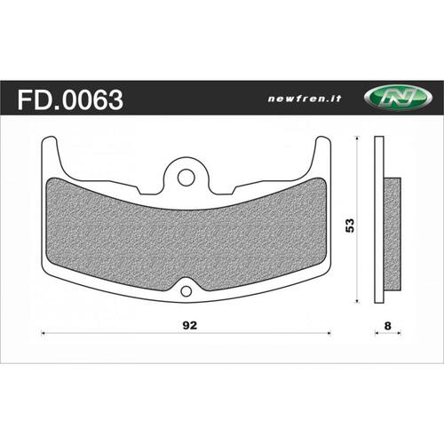 NEWFREN BRAKE PADS - FD0063-BT TOURING ORGANIC   