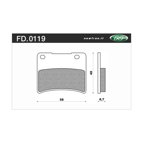 NEWFREN BRAKE PADS - FD0119-BT TOURING ORGANIC   